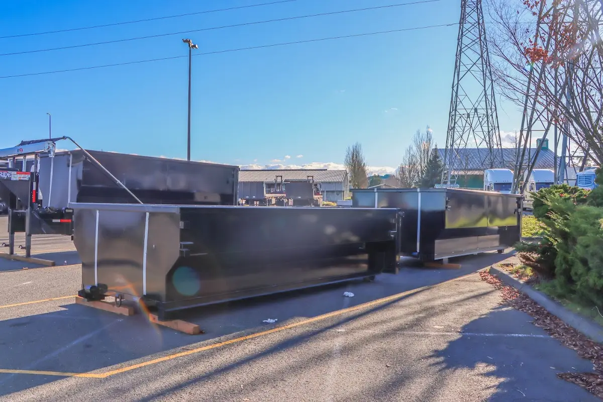 Roll-off dumpster ready for waste disposal at job site for Cleanout Dumpster Rental in Conway